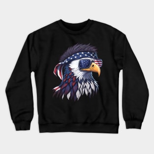 Patriotic Bald Eagle Mullet USA American Flag 4th of July Crewneck Sweatshirt